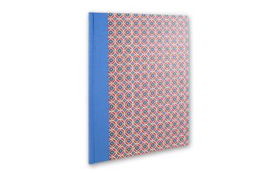 Folder blue red,"Toni", printed folder, handmade